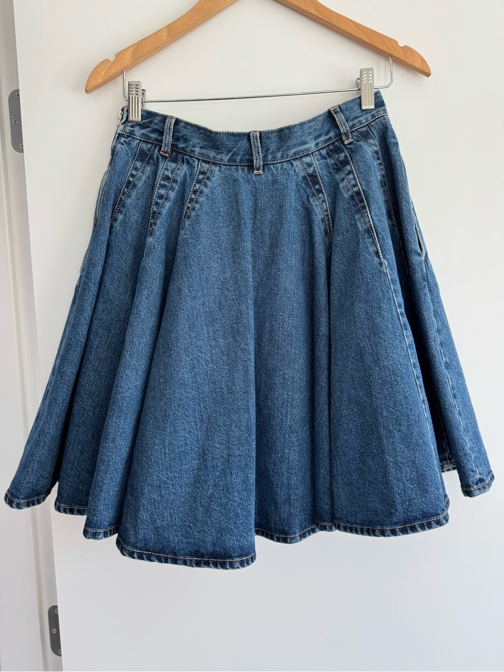 Alaia blue denim skater pleated jean skirt - Picture 6 of 12